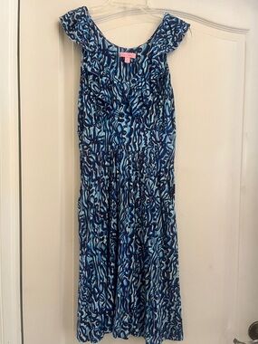 Lilly Pulitzer Size Small Blue & Navy Abstract Print Dress